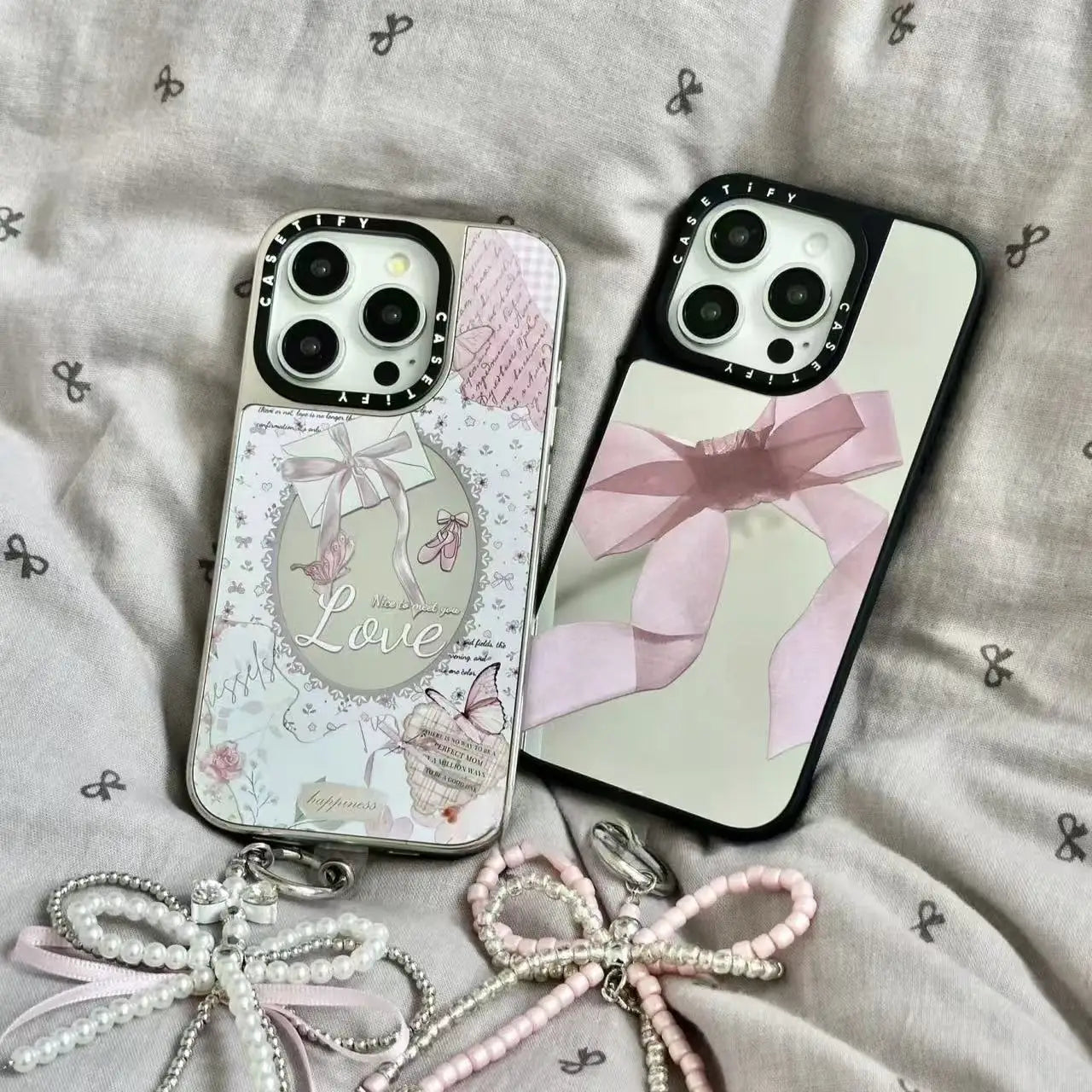 Floral envelope bow suitable for 16 Promax mirror phone case Floral envelope bow suitable for 16 Promax mirror phone case
